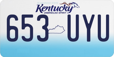 KY license plate 653UYU