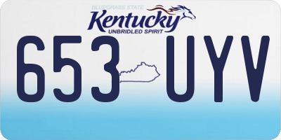 KY license plate 653UYV