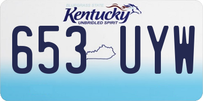 KY license plate 653UYW