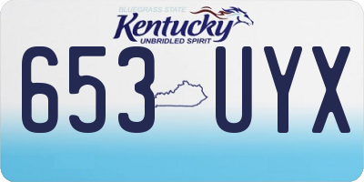 KY license plate 653UYX