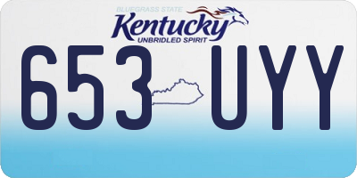 KY license plate 653UYY