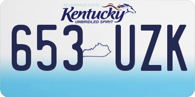 KY license plate 653UZK
