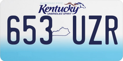 KY license plate 653UZR