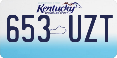 KY license plate 653UZT