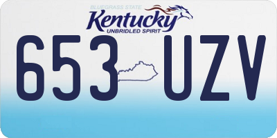 KY license plate 653UZV