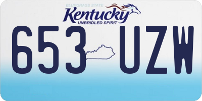 KY license plate 653UZW