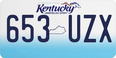 KY license plate 653UZX