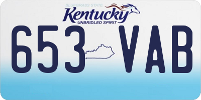 KY license plate 653VAB