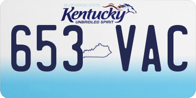 KY license plate 653VAC