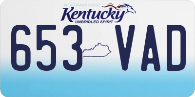 KY license plate 653VAD