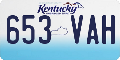 KY license plate 653VAH