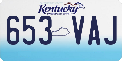KY license plate 653VAJ