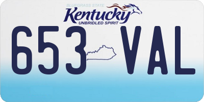 KY license plate 653VAL