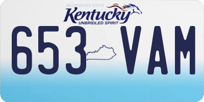 KY license plate 653VAM