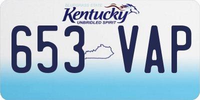 KY license plate 653VAP