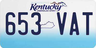 KY license plate 653VAT