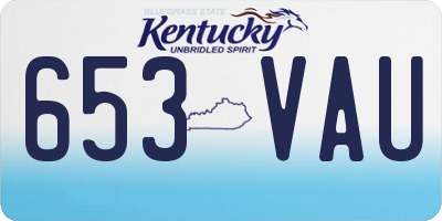 KY license plate 653VAU