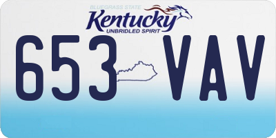 KY license plate 653VAV