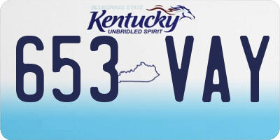 KY license plate 653VAY