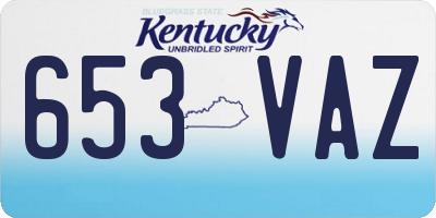 KY license plate 653VAZ