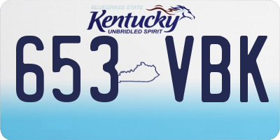 KY license plate 653VBK