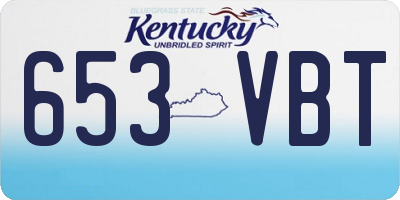 KY license plate 653VBT