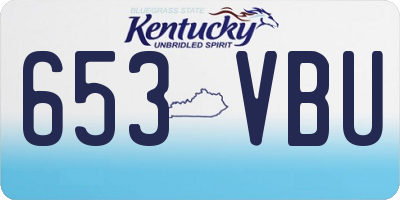 KY license plate 653VBU