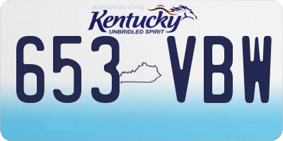 KY license plate 653VBW