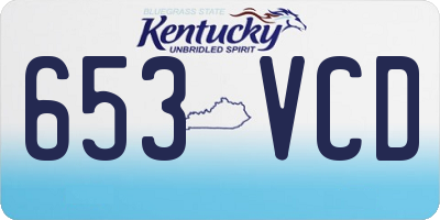 KY license plate 653VCD