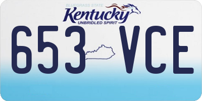 KY license plate 653VCE