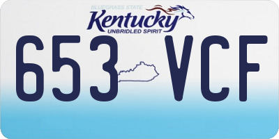 KY license plate 653VCF