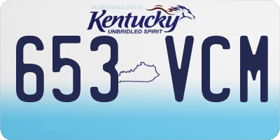 KY license plate 653VCM