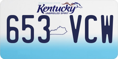 KY license plate 653VCW