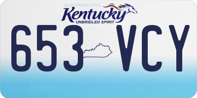 KY license plate 653VCY