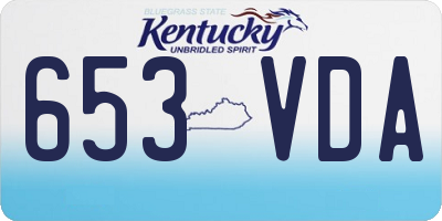 KY license plate 653VDA