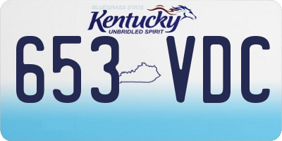 KY license plate 653VDC