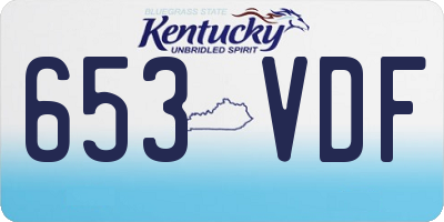 KY license plate 653VDF