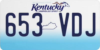 KY license plate 653VDJ