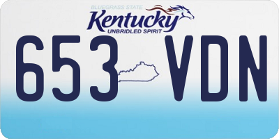 KY license plate 653VDN