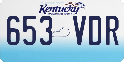 KY license plate 653VDR