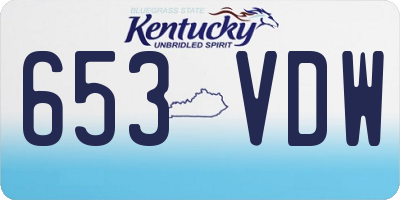 KY license plate 653VDW