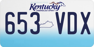 KY license plate 653VDX