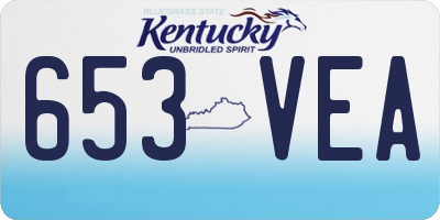KY license plate 653VEA