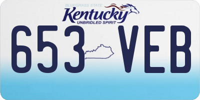 KY license plate 653VEB