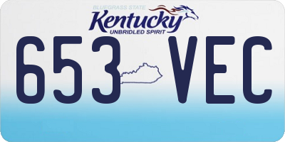KY license plate 653VEC