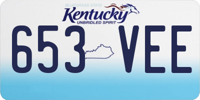 KY license plate 653VEE