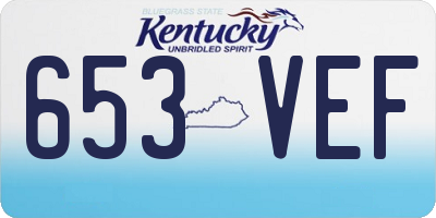 KY license plate 653VEF