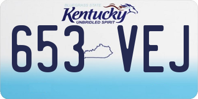 KY license plate 653VEJ