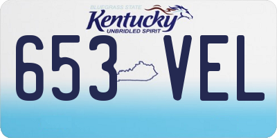KY license plate 653VEL
