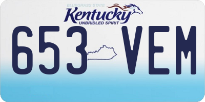 KY license plate 653VEM